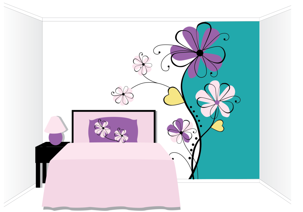 Fantasy Flowers 5 Paint By Number Mural - Mural (1023x716)