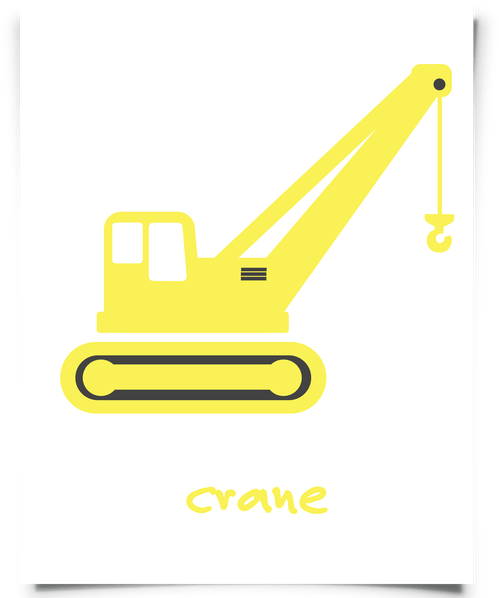 Free Printable Construction Crane Nursery Art - Crane (600x600)