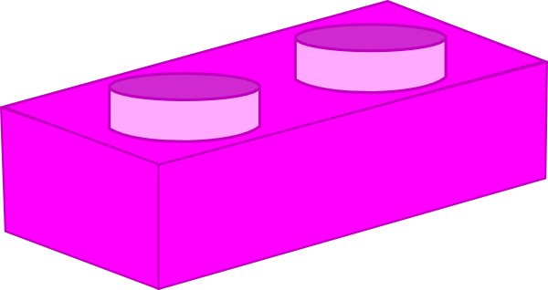 Hot Pink Lego Brick Clip Art At Clkercom Vector Online - Pink Lego Block Clipart (600x318)