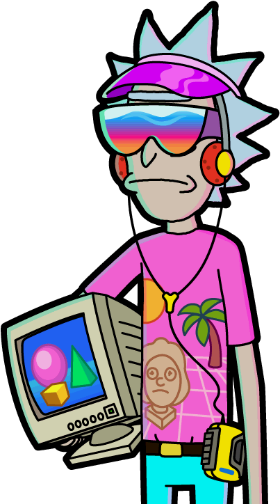 Rick And Morty Sprite Tumblr - Vaporwave Rick And Morty (429x730)