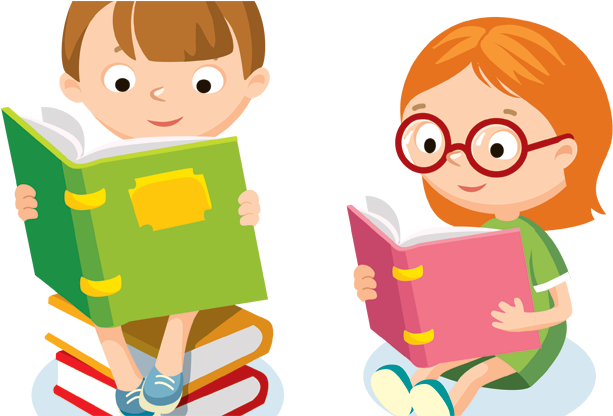 Kid Reading Clipart Png - Reading Kids Png (670x415)