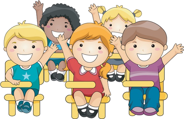 Png Format Images Of School Children Image - Students Raising Hands Clipart (600x400)