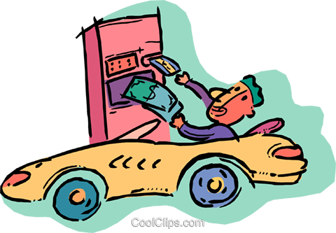 Person At Drive Through Bank Machine Royalty Free Vector - Person At Drive Through Bank Machine Royalty Free Vector (480x333)