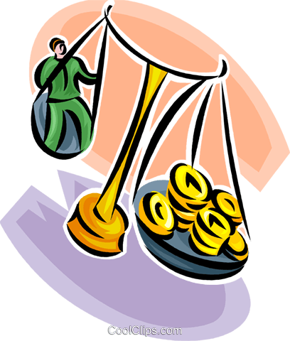 Scales Of Balance With Dollars And Gold Royalty Free - Scales Of Balance With Dollars And Gold Royalty Free (408x480)