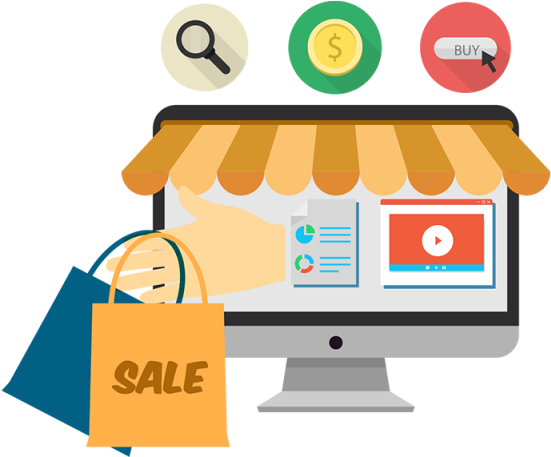 Online Shopping Sale Vector Vector Graphic Sale Shopping - Cartoon Shopping Icon Png (640x640)