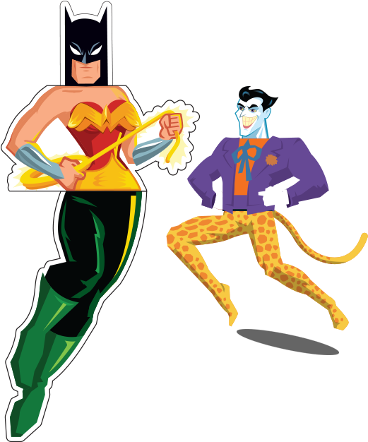 Batman / Wonder Woman / Green Lantern Mix & Match - Batman Mix Flash (625x625)