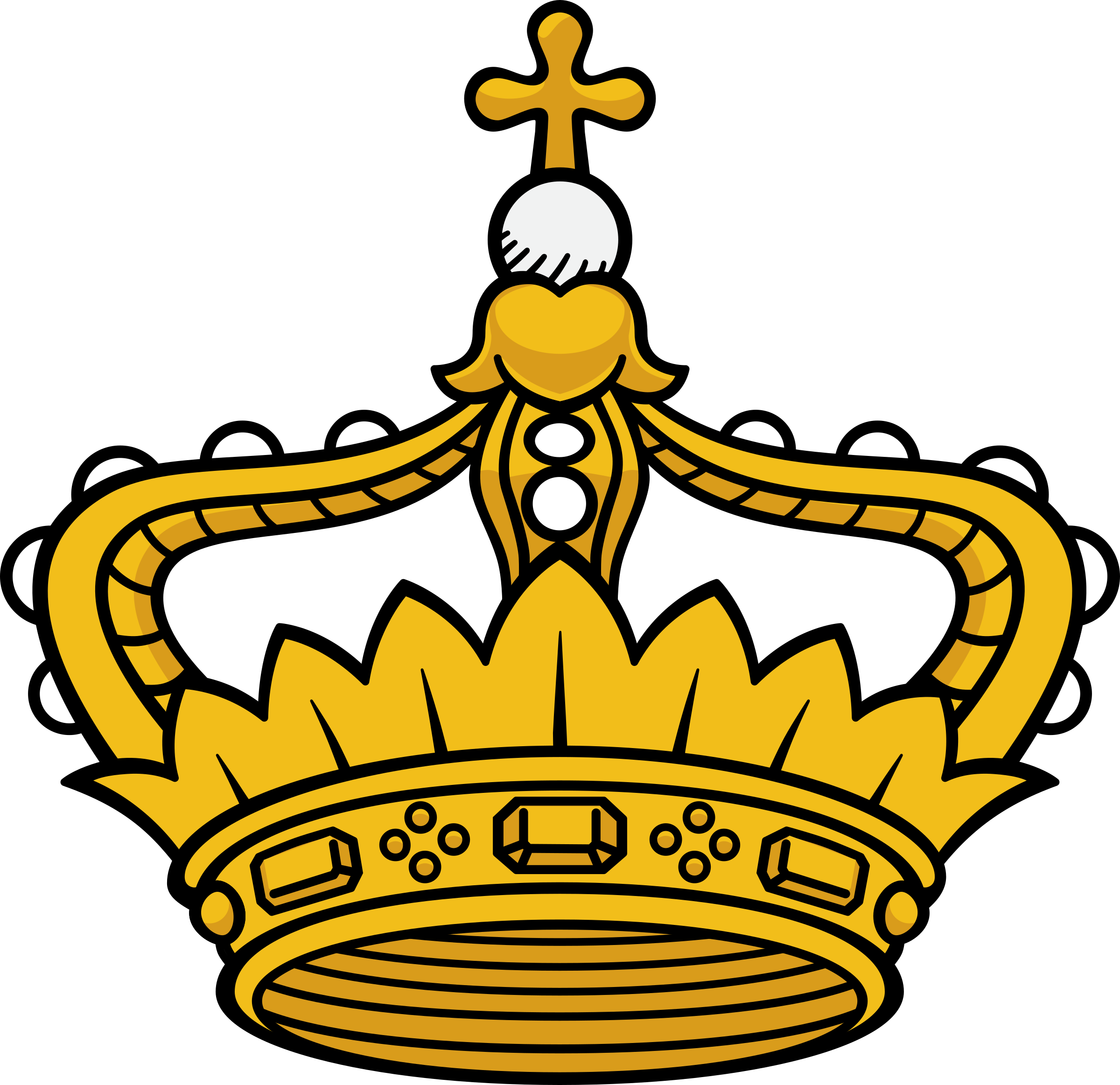 Gold Queen Crown Clip Art - Royalty Free Crown Vector (2400x2325)