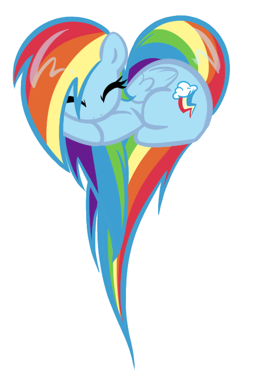 My Little Pony Friendship Is Magic Rainbow Dash Pony - Rainbow Dash Heart Png (500x730)