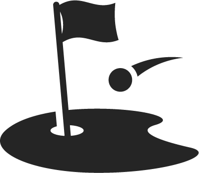 Golf Icon Transparent Clipart - Golf Clip Art Black And White (401x348)