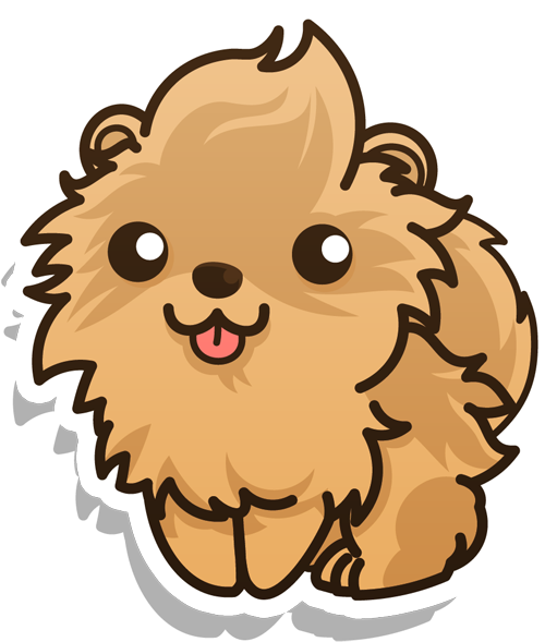 Pomeranian Clipart Transparent - Pomeranian Cartoon Png (600x600)