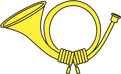 Yellow Post Horn Clipart - Trumpet (400x400)