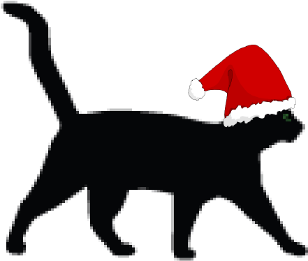 Christmas Cat Clip Art (600x376)