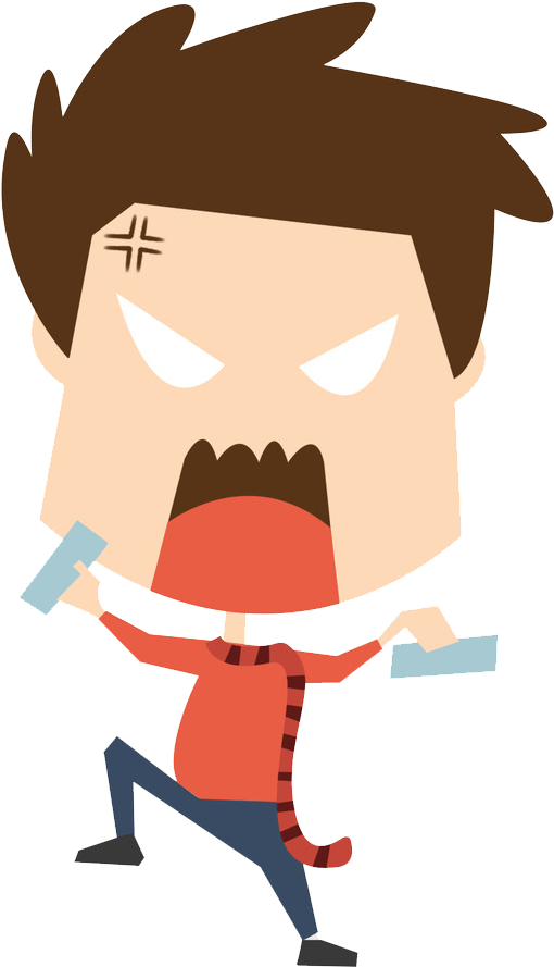 Vector Cartoon Crazy Teenager - Adolescente Cartoon (724x1024)