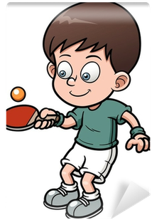 Vector Illustration Of Cartoon Table Tennis Player - Table Tennis Cartoon (400x400)