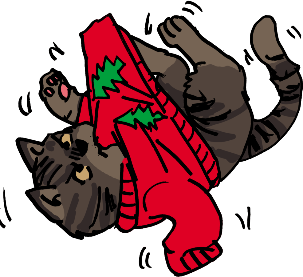 Cat And Christmas Sweater By Shabazik - Cartoon (935x855)