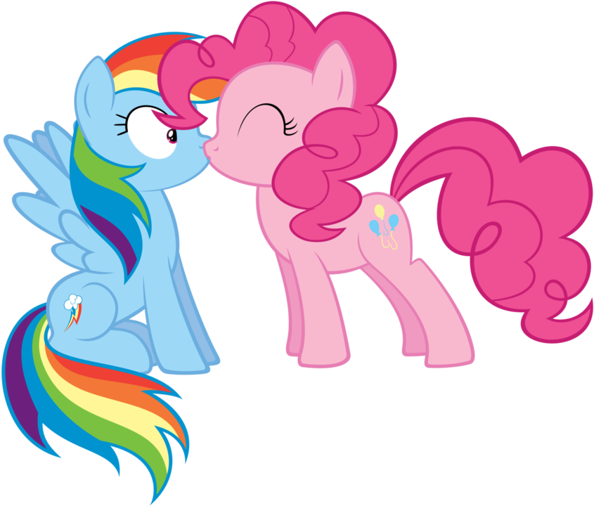 Pinkiedash By Atmospark - Dash And Pinkie Pie Kissing (1032x774)