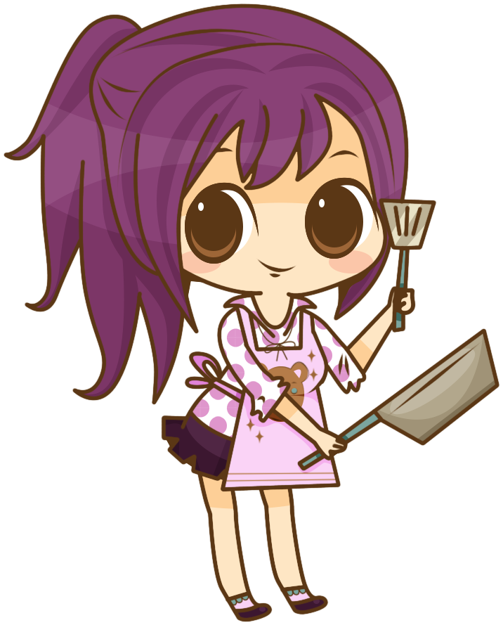 Cartoon - Cooking Girl Anime Png (1000x1000)