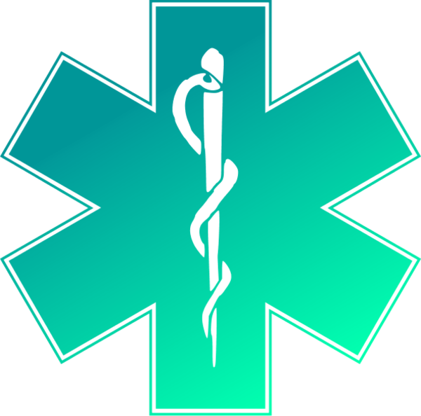 Ems Emergency Medical Service Logo Vector Clip Art - Star Of Life Logo Square Sticker 3" X 3" (600x594)