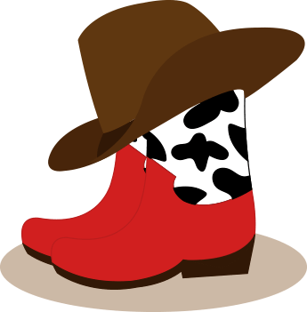 Boots Clipart Children - Boy Cowboy Boots Clipart (345x351)