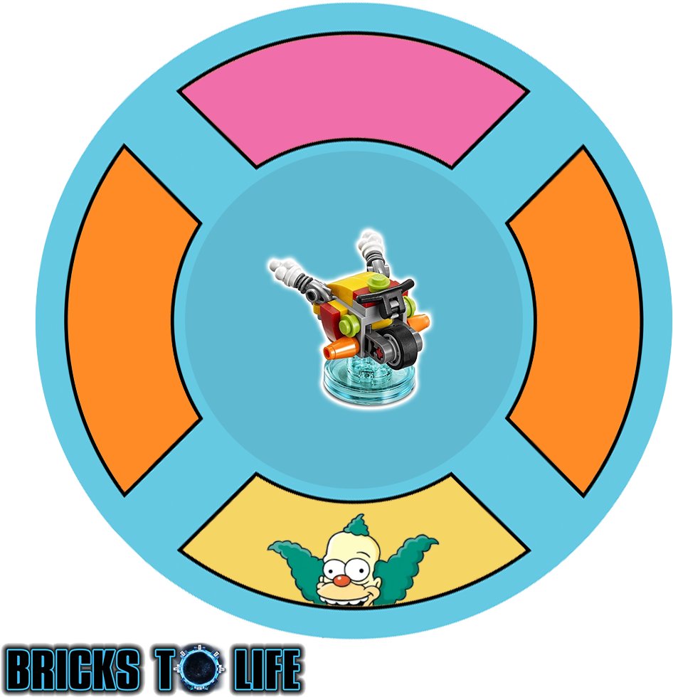 Krusty Clown Bike Tag - Krusty The Clown Lego Dimensions (1000x1000)