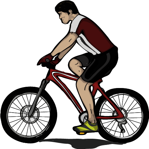 Cycling, Cyclist Png - Hybrid Bicycle (489x478)