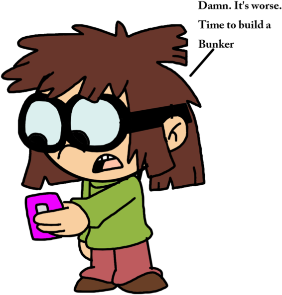 Lisa Loud Going To Build A Bunker By Marcospower1996 - Cartoon (894x894)