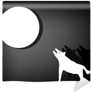 Wolves Howl At The Moon, Vector Illustration Wall Mural - Illustration (400x400)