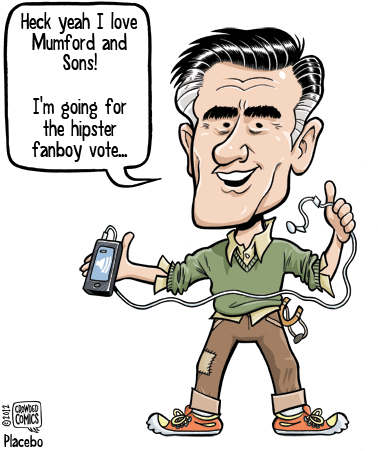 Commander In Briefs - Mitt Romney Political Cartoons (388x467)