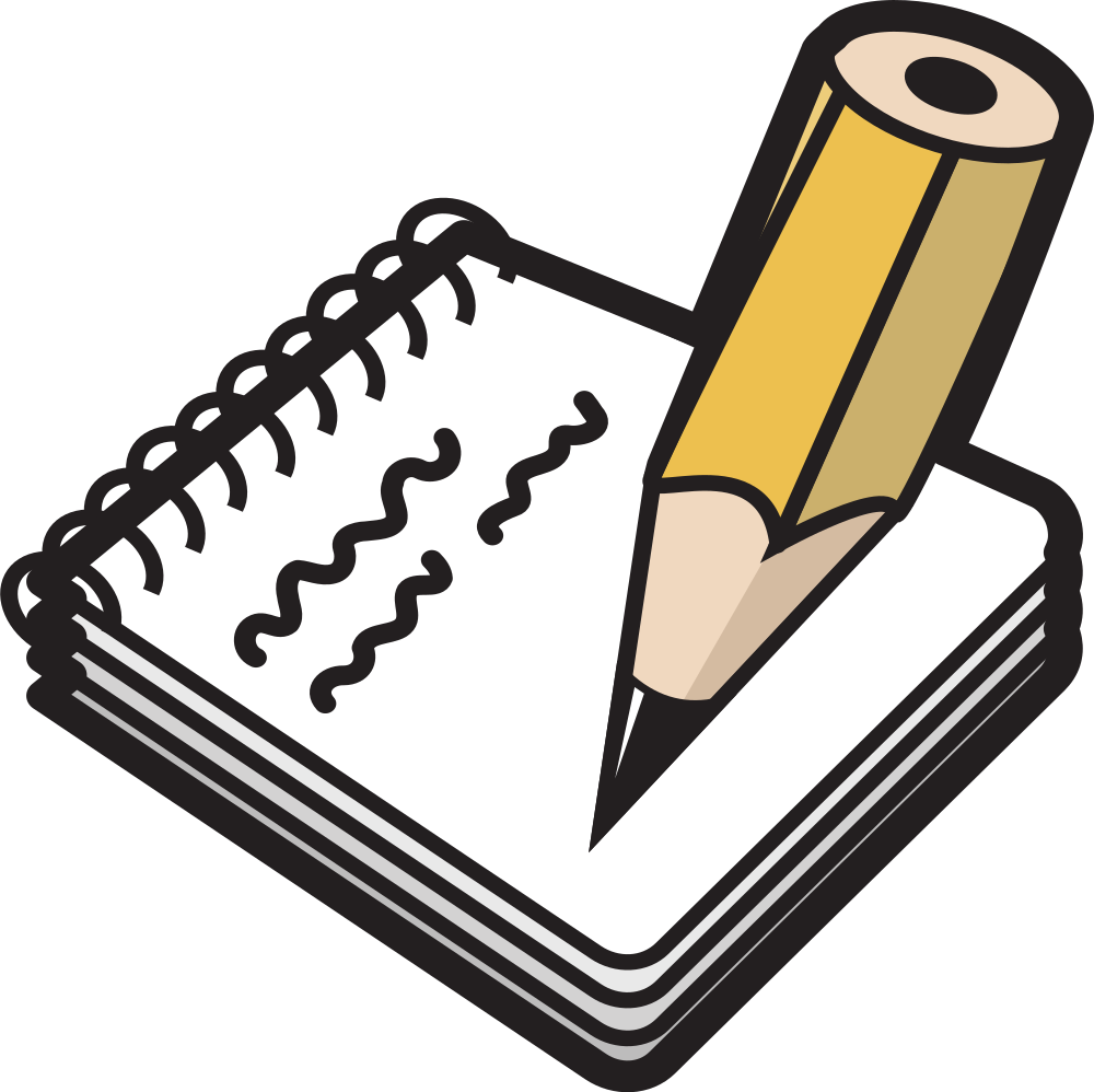 Notepad - Pencil And Notepad Clipart (1000x998)