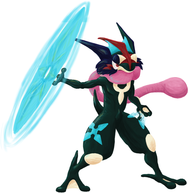 Shiny Ash Greninja By Howling Wolf - Digital Art (800x873)