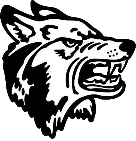 Drawn Howling Wolf Symbol - Growling Wolf Clip Art (450x466)