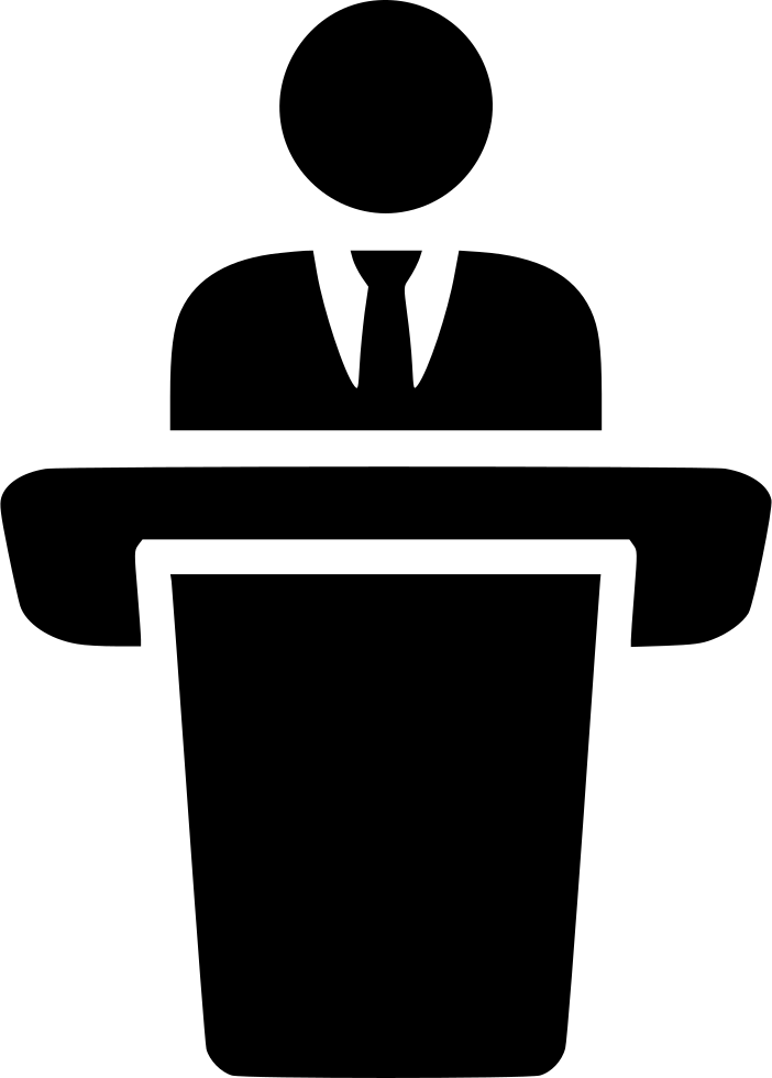 Podium Speech Comments - Seminar Icon (702x980)