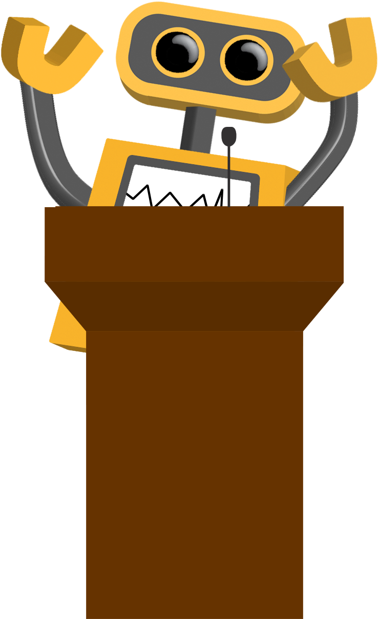 At The Podium - Robot (740x1210)