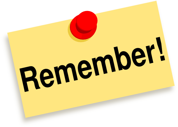 Remember Sticky Note Clip Art - Remember Clipart Png (600x428)