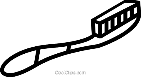 Toothbrush Royalty Free Vector Clip Art Illustration - Line Art (480x264)