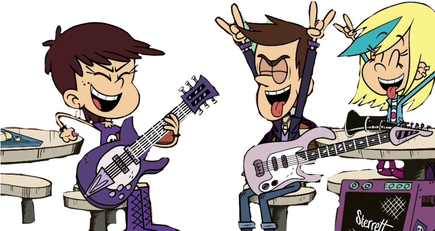 Luna Richard And Sam Rocking Out By Kabutopsthebadd - Loud House Luna Guitar (854x480)