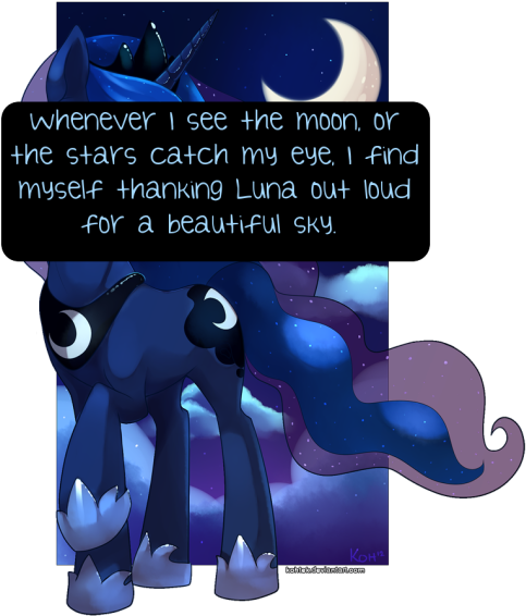 Whenever I See The Moon, Or The Stars Catch My Eye, - Princess Luna (500x629)