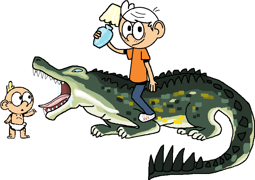 Rattyratterooze 1 2 Lincoln Loud Riding A Deinosuchus - Lincoln Loud (984x678)