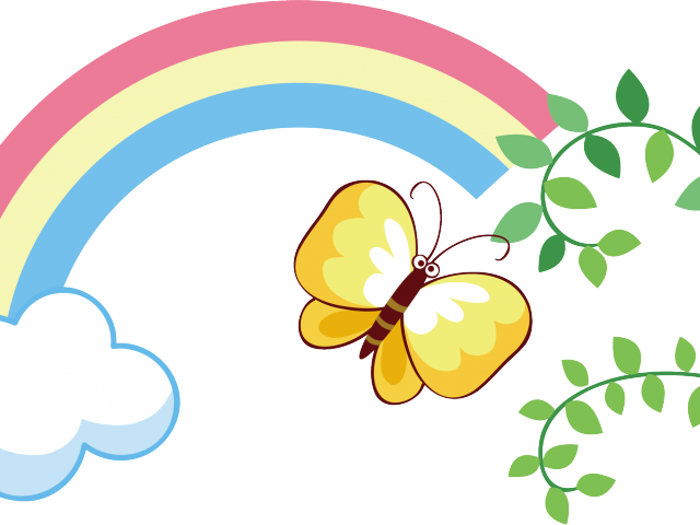 Rainbow Butterfly Clipart Png Text - Euclidean Vector (640x480)