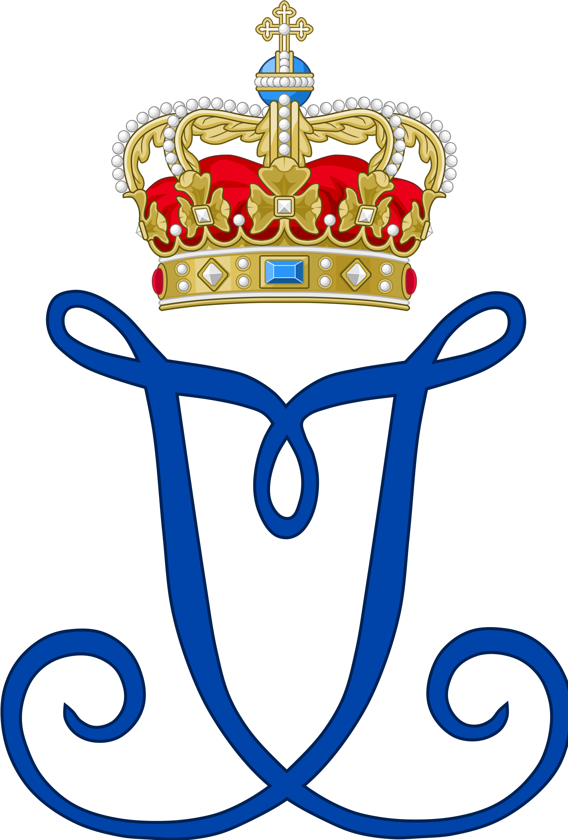Royal Monogram Of Queen Ingrid Of Denmark - D Royal Monogram (2000x2947)