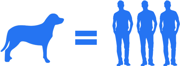 One Dog For Every Three People - Igloo Dog House Size Chart (616x339)
