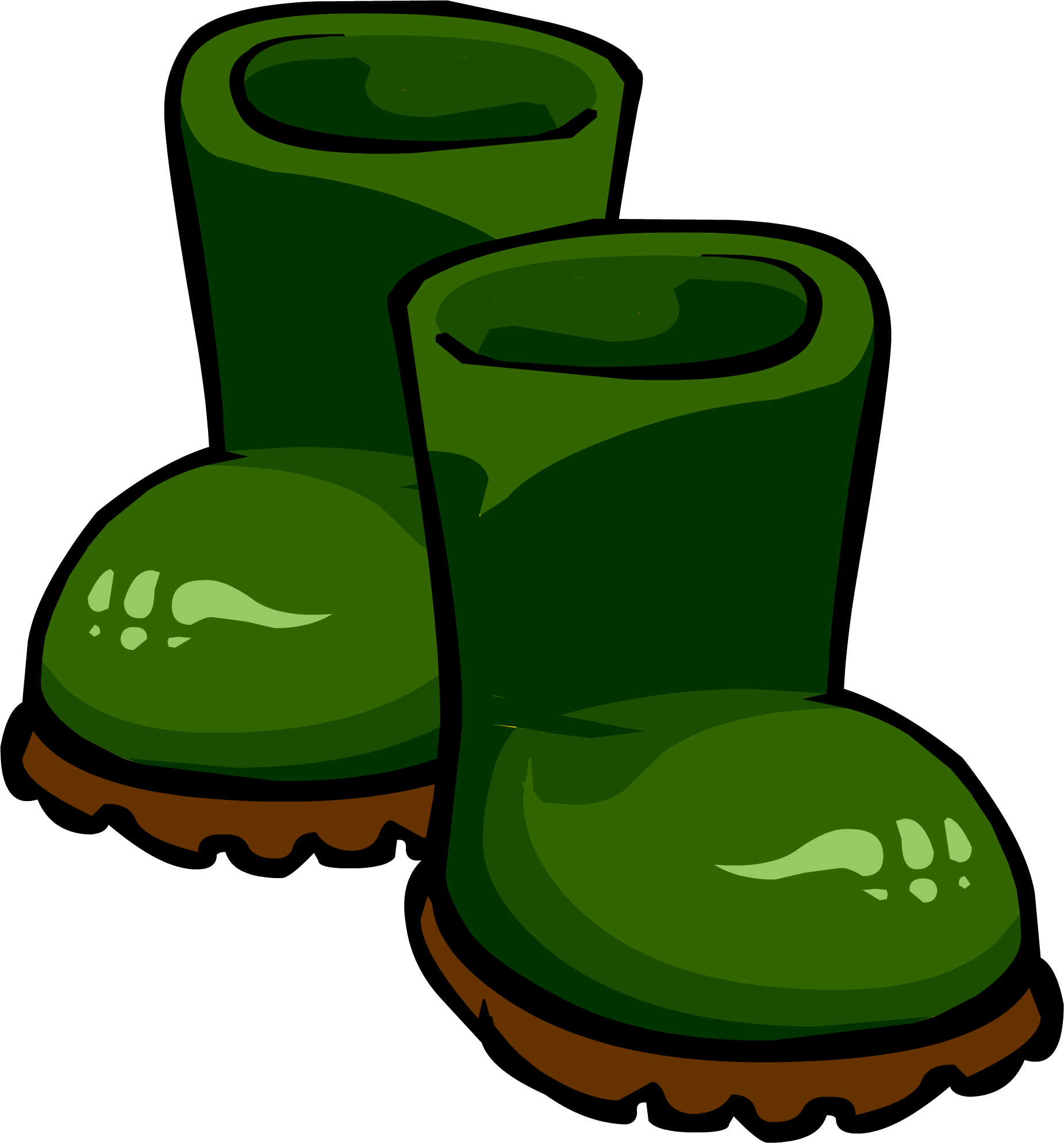 Green Rubber Boots - Club Penguin Green Boots (1851x1989)