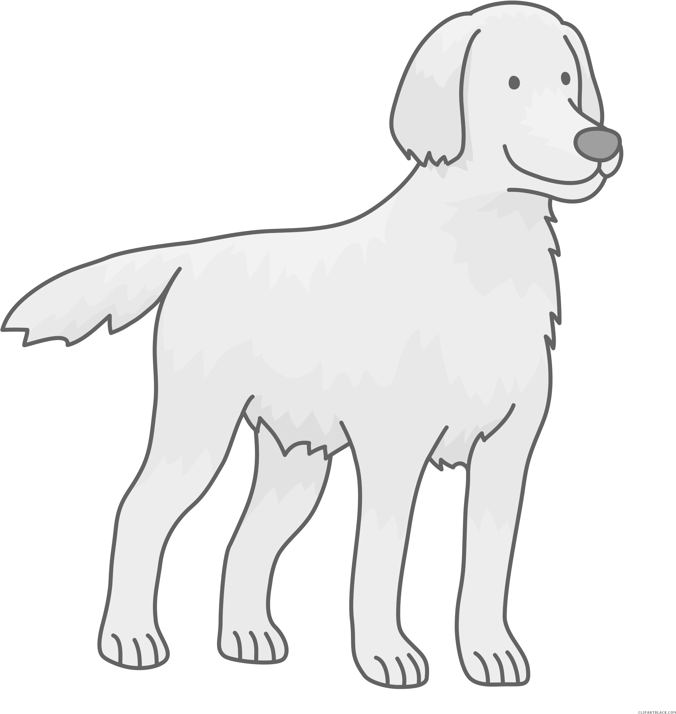 Dog Animal Free Black White Clipart Images Clipartblack - Clip Art (2400x2400)