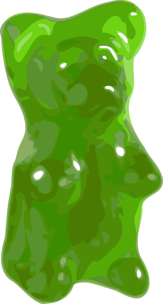 Worm Clipart Gummy Worm - Green Gummy Bear Png (318x593)