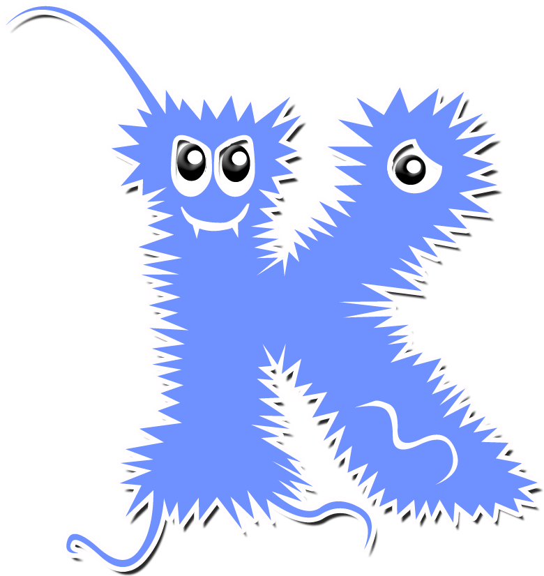 B *✿*monstruitos Azules - K Scary Hairy Monster Initial K Computer Laptop Ipad (1000x1000)