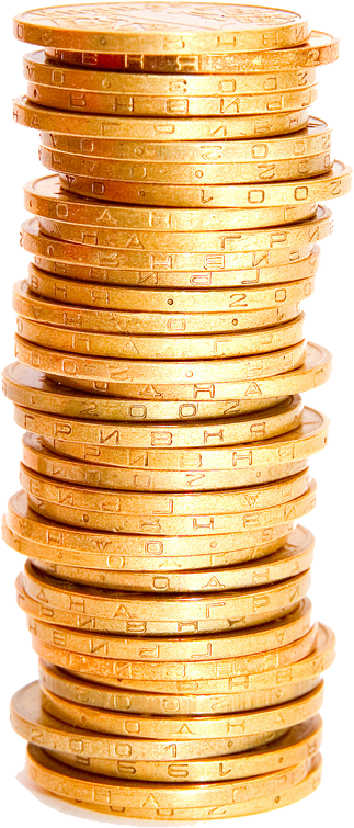 Gold Rush Coins & Jewelry Clip Art - Stack Of Coins Png (1024x1024)