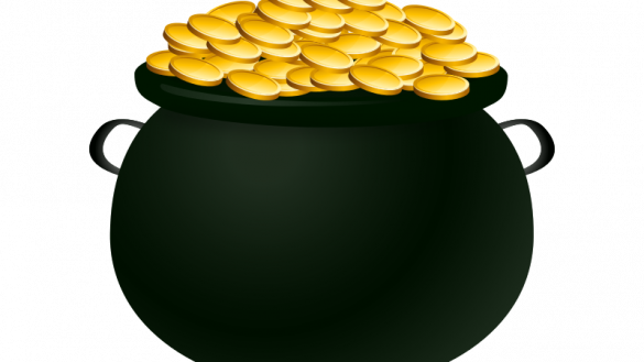 Delivered Pot Of Gold Pictures Free Clipart Casino - Pot Of Gold Clipart (585x329)