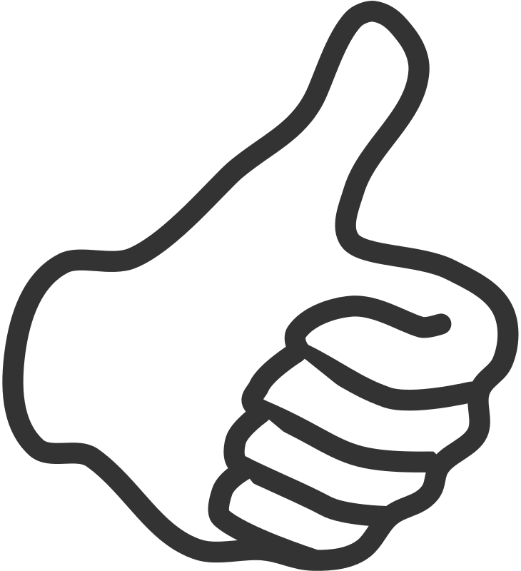 Clipart Of A Black And White Hand Holding A Thumb Up - Thumb Clip Art (730x800)