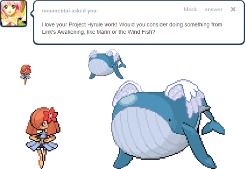 I Never Played Link's Awakening, So I Don't Think Of - Marin Link's Awakening Sprite (500x345)