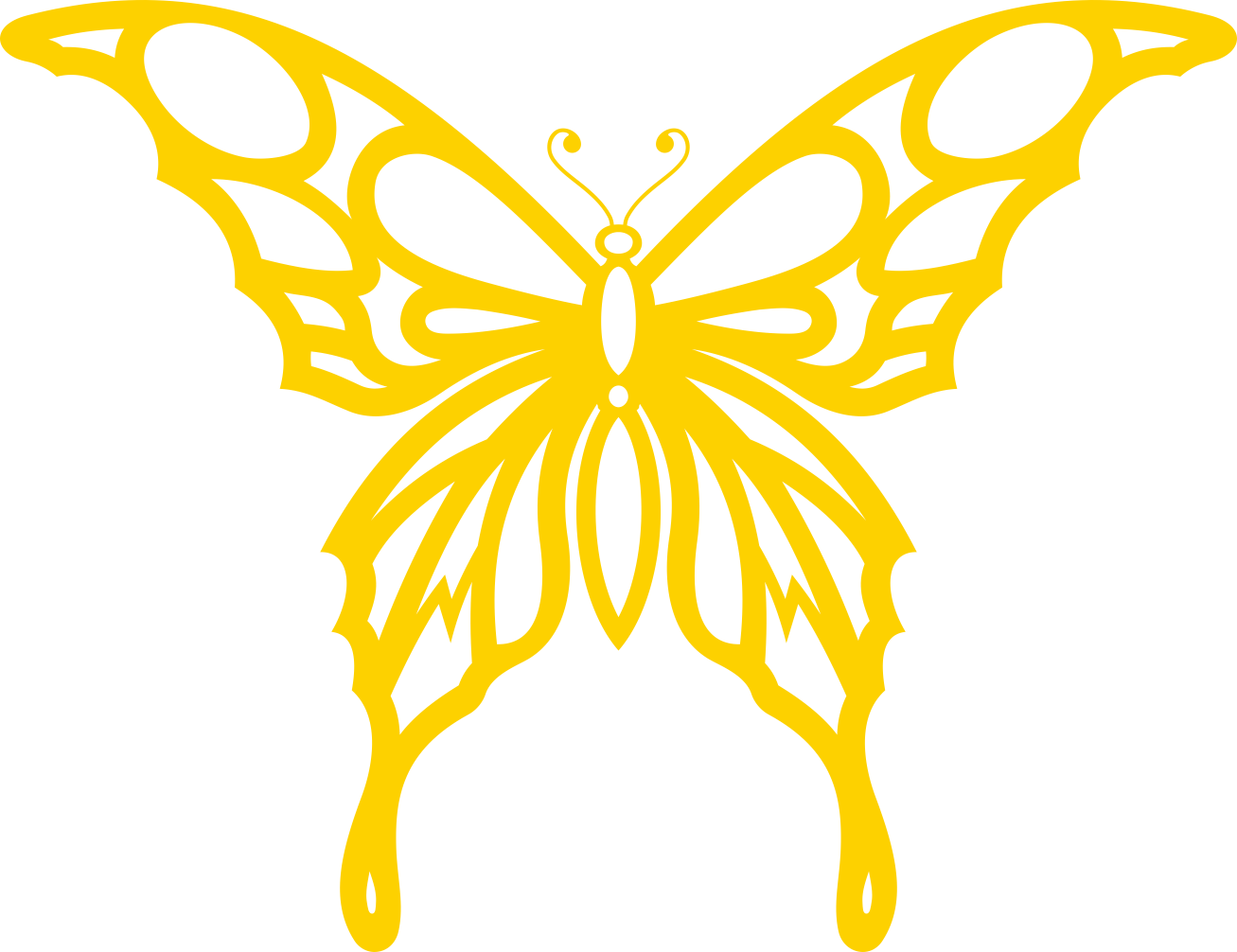 Butterfly Tattoo Stencil Drawing - Tribal Butterfly Tattoos (1307x1006)